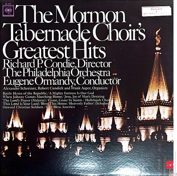 Disco de Vinil The Mormon Tabernacle Choir´s Greatest Hits Interprete The Philadelfia Orchestra [usado]