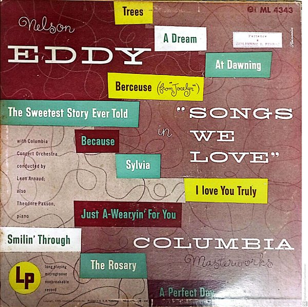 Disco de Vinil Nelson Eddy In Love Songs Interprete Columbia Concert Orchestra [usado]