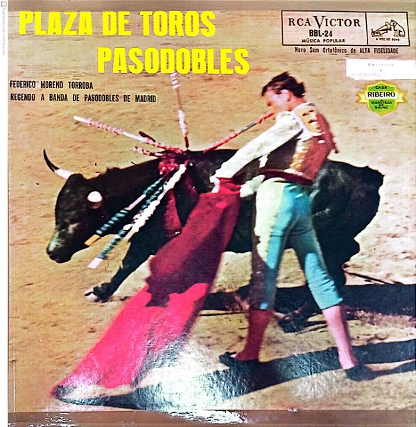Disco de Vinil Plaza de Toros - Pasodobles Interprete Frederico Moreno Torroba e Banda da Pasodobles de Madrid [usado]