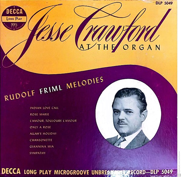 Disco de Vinil Rudolf Priml Melodies Long Play Microgroove 33 1/3 Interprete Jesse Crawford [usado]