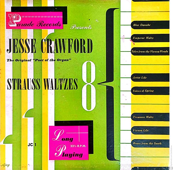 Disco de Vinil Jesse Crawford - Johann Strauss Waltzes Long Play 33 1/3 Interprete Johann Strauss Waltzes [usado]