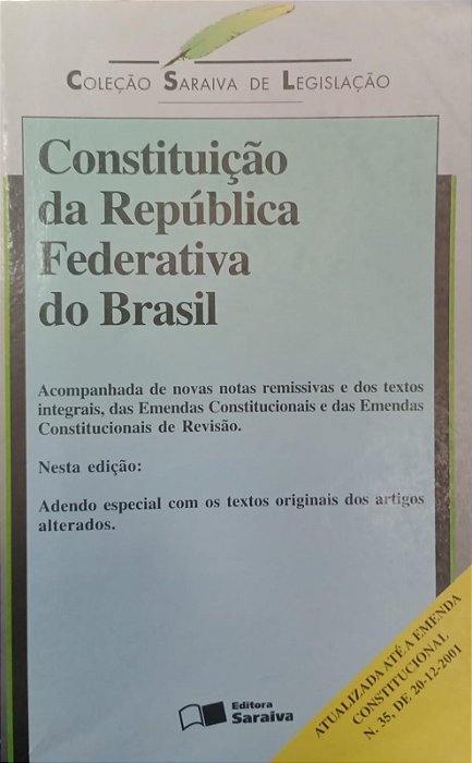 Livro Constituição da República Federativa do Brasil Autor Vários Autores (2002) [usado]
