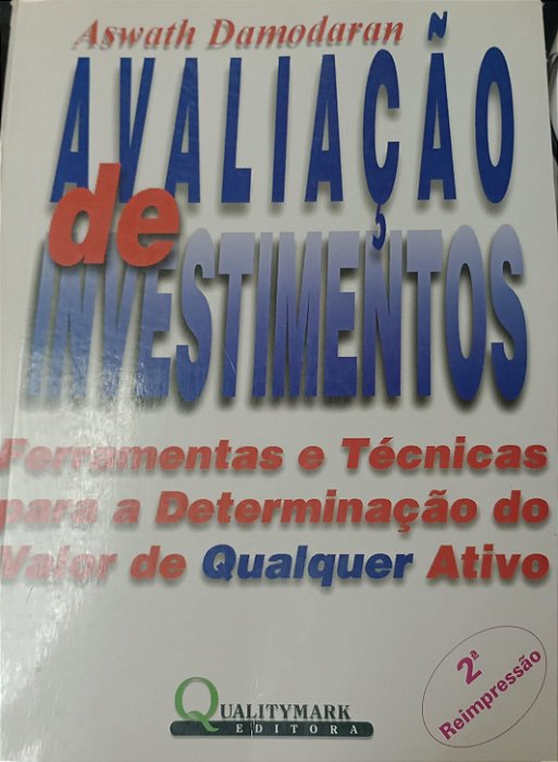 Livro Avaliação de Investimentos Autor Damodaran, Asawath (1999) [usado]