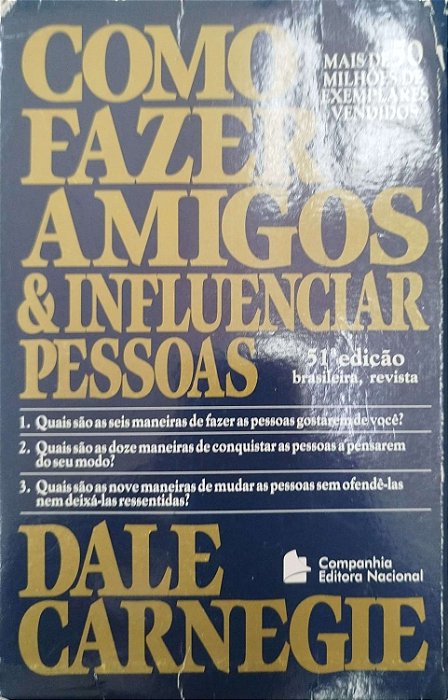 Livro Como Fazer Amigos e Influenciar Pessoas Autor Carnegie, Dale (2010) [usado]