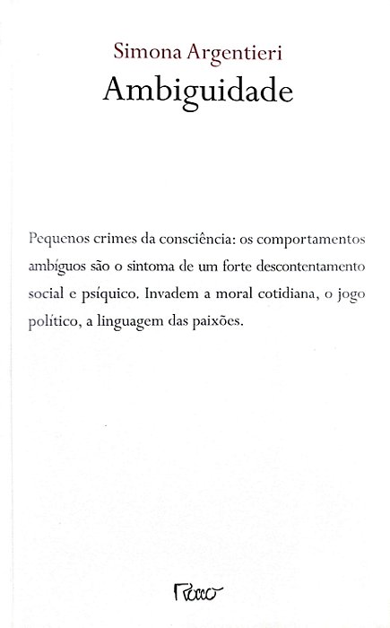 Livro Ambiguidade Autor Argentieri, Simona (2011) [seminovo]
