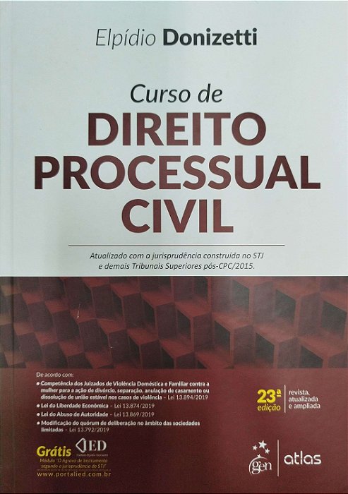 Livro Curso de Direito Processual Civil Autor Donizetti, Elpídio (2020) [seminovo]