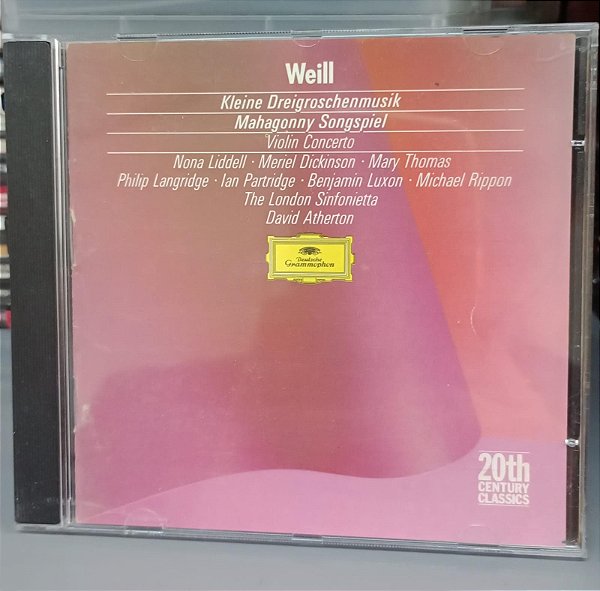 Cd Weill - Kleine Deigroschenmusik / Mahagonny Songspiel Interprete Vários (1989) [usado]