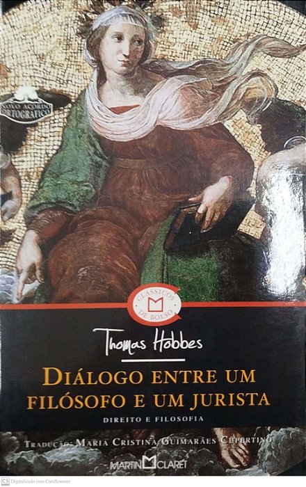 Livro Diálogo entre um Filósofo e um Jurista Autor Hobbes, Thomas (2011) [seminovo]