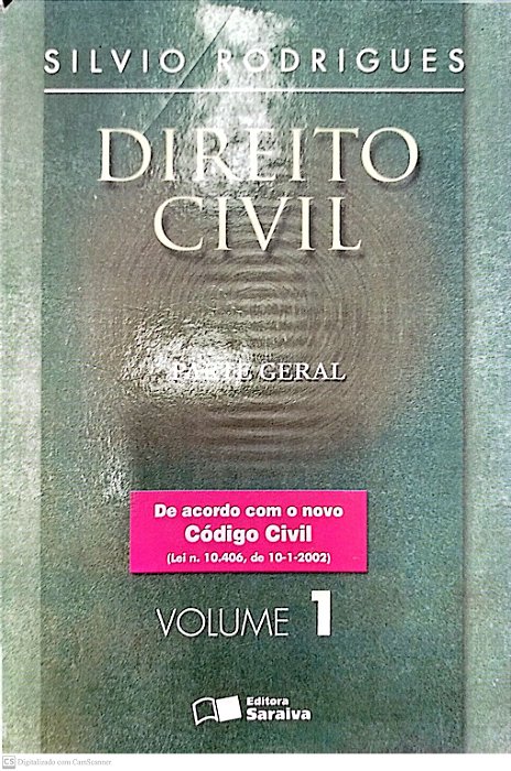 Livro Direito Civil 1 - Parte Geral Autor Rodrigues, Silvio (2007) [usado]