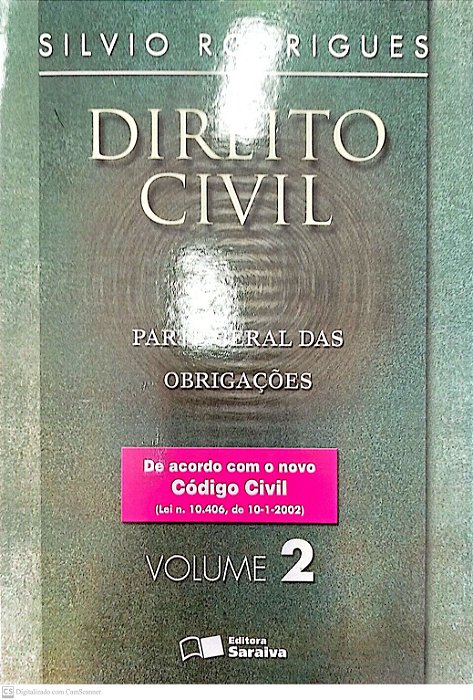 Livro Direito Civil 2 - Parte Geral das Obrigações Autor Rodrigues, Silvio (2008) [usado]