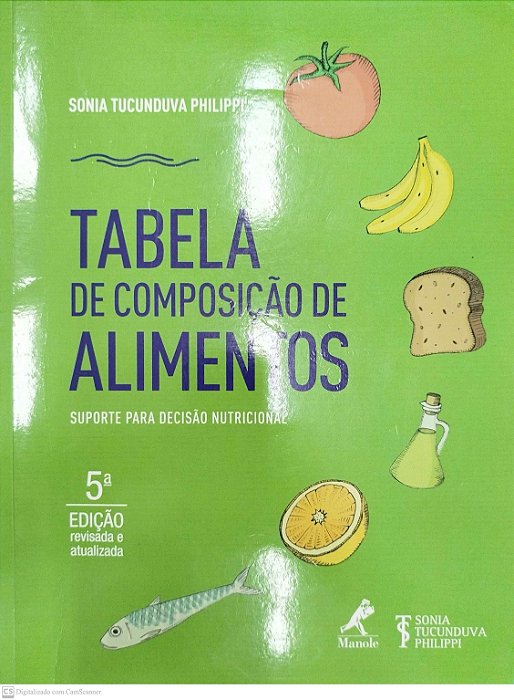 Livro Tabela de Composição de Alimentos Autor Philippi, Sonia Tucunduva (2016) [usado]