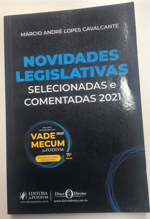 Livro Novidades Legislativas Selecionadas e Comentadas 2021 Autor Cavalcante, Márcio André Lopes (2021) [usado]