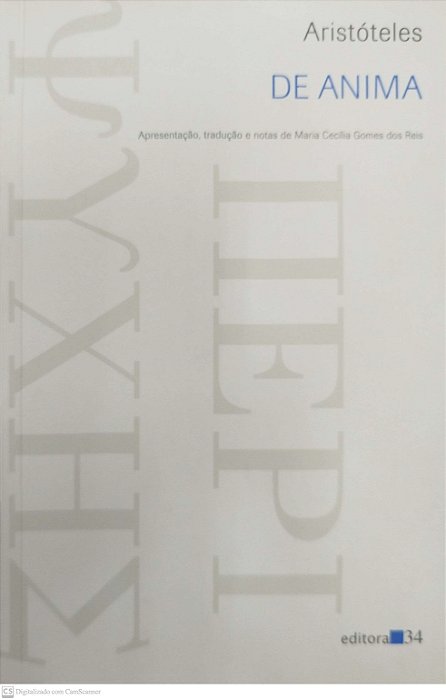 Livro de Anima Autor Aristóteles (2012) [seminovo]