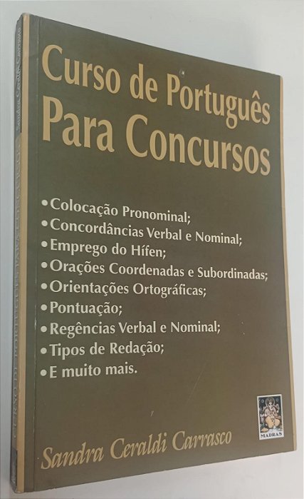 Livro Curso de Português para Concursos Autor Carrasco, Sandra Ceraldi (2004) [usado]