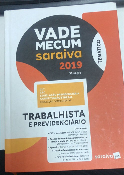 Livro Vade Mecum 2019 Temático - Trabalhista e Previdenciário Autor Vários (2019) [usado]