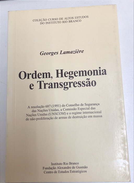 Livro Ordem, Hegemonia e Transgressão Autor Lamazière, Georges (1998) [usado]