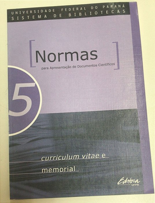 Livro Curriculum Vitae e Memorial Vol.5 Autor Desconhecido (2001) [usado]