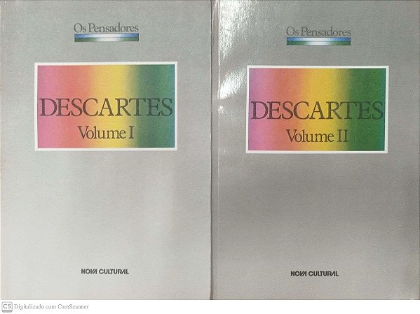 Livro Descartes: os Pensadores - 2 Volumes Autor Descartes, René (1988) [usado]