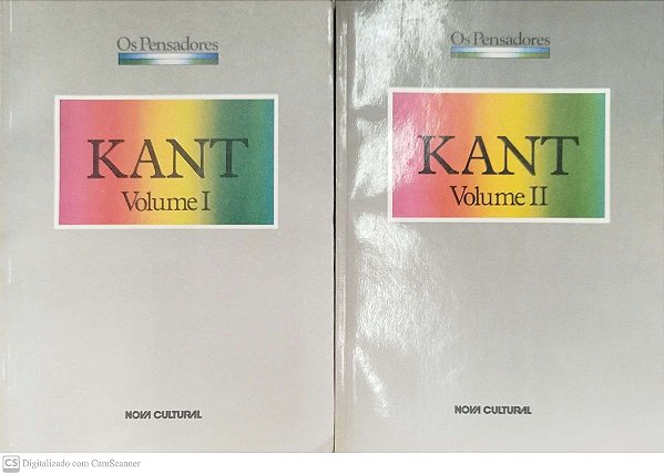 Livro Kant - os Pensadores 2 Volumes Autor Kant, Immanuel (1988) [usado]