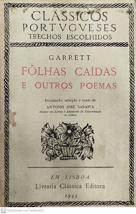 Livro Fôlhas Caídas e Outros Poemas Autor Garrett, Almeida (1943) [usado]