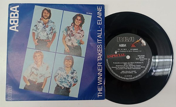 Disco de Vinil Abba - The Winner Takes It All / Elaine (lp Compacto 1980) Interprete Abba (1980) [usado]