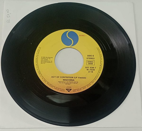 Disco de Vinil Madonna - Like a Prayer / Act Of Contrition (lp Compacto 1989 Raridade) Interprete Madonna (1989) [usado]