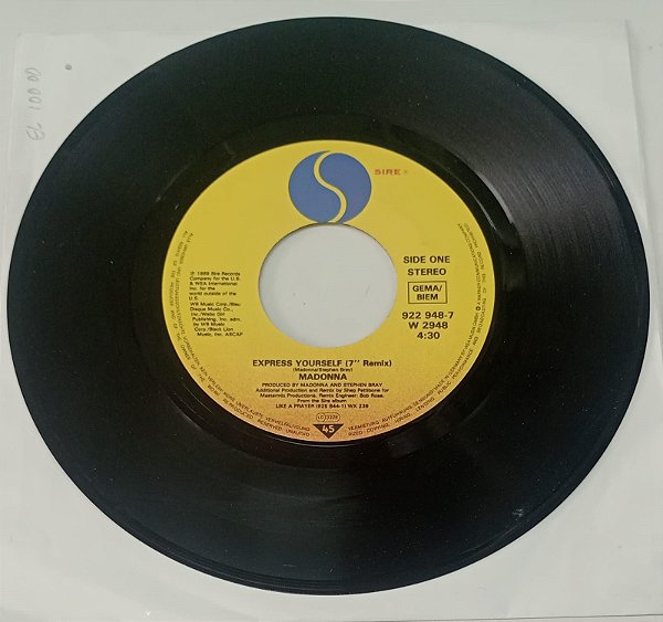 Disco de Vinil Madonna - Express Yourself / The Look Of Love (lp Compacto 1989 Raridade) Interprete Madonna (1989) [usado]