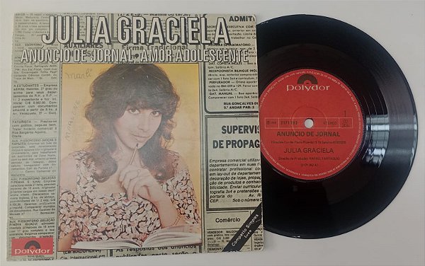 Disco de Vinil Julia Graciela - Anúncio de Jornal / Amor Adolescente (lp Compacto 1980) Interprete Julia Graciela (1980) [usado]