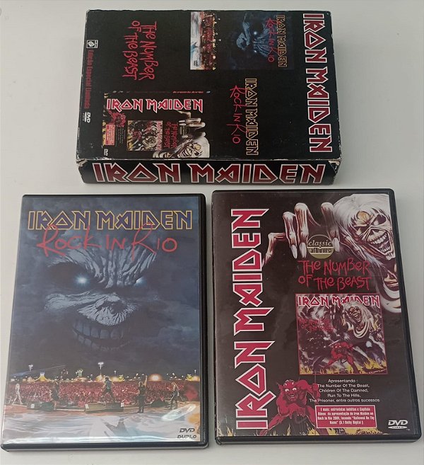 Dvd Box Iron Maiden: Rock In Rio 2001 + Documentário The Number Opf The Beast [3 Dvds] Editora Vários [usado]