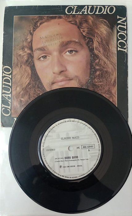 Disco de Vinil Claudio Nucci - Quero Quero / Acontecia (compacto 1980) Interprete Claudio Nucci (1980) [usado]