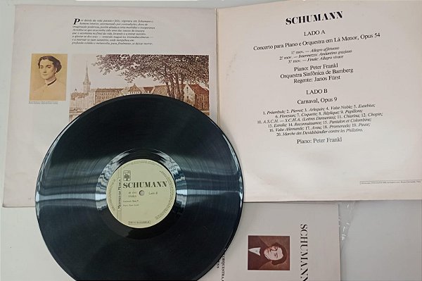 Disco de Vinil Schumann - Coleção Mestres da Música / Abril (1983) Interprete Peter Frankl, Janos Furst e Orquestra Sinfônica de Bamberg (1983) [usado]