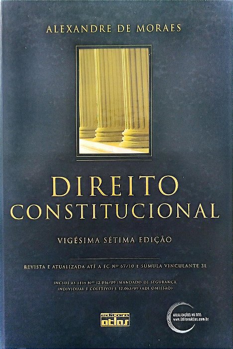 Livro Direito Constitucional Autor Moraes, Alexandre de (2011) [usado]