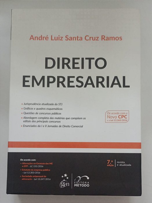 Livro Direito Empresarial Autor Ramos, André Luiz Santa Cruz (2017) [seminovo]