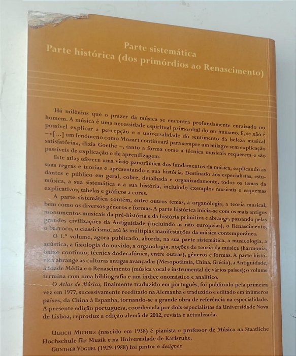 Livro Atlas de Música: I Parte Sistemática / Parte Histórica (dos Primórdios ao Renascimento) Autor Michels, Ulrich (2003) [usado]