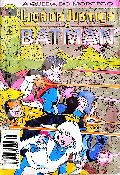 Gibi Liga da Justiça e Batman #4 - Formatinho Autor (1994) [usado]