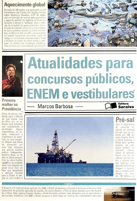 Livro Atualidades para Concursos Públicos, Enem e Vestibulares Autor Barbosa, Marcos (2011) [seminovo]