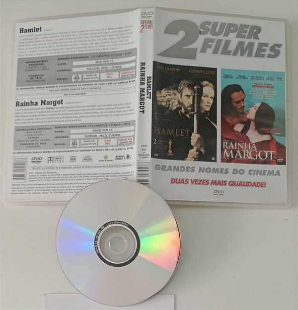 Dvd 2 Super Filmes - Hamlet / Rainha Margot Editora [usado]