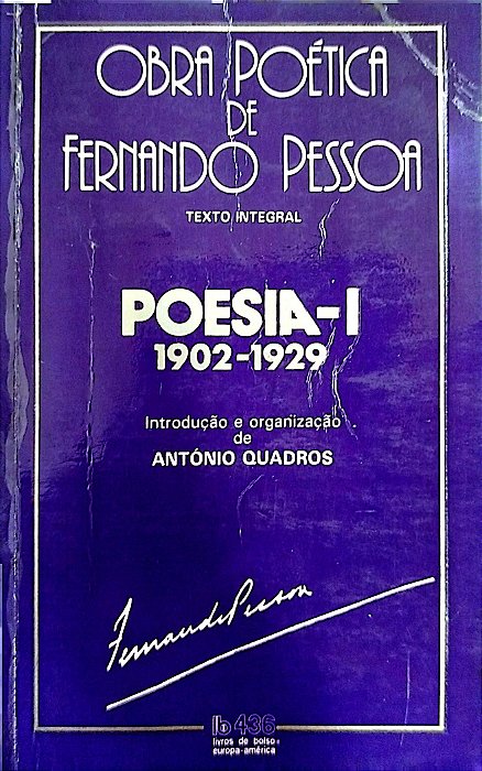 Livro Poesia 1: 1902-1929 Autor Pessoa, Fernando [usado]