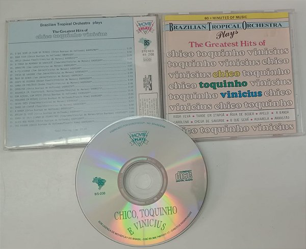 Cd Brazilian Tropical Orchestra Plays The Greatest Hits Of Chico Toquinho Vinicius Interprete Brazilian Tropical Orchestra (1993) [usado]