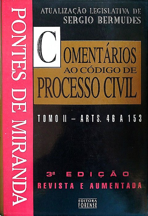 Livro Comentários ao Código de Processo Civil - Tomo 2 Autor Miranda, Pontes de (1996) [seminovo]