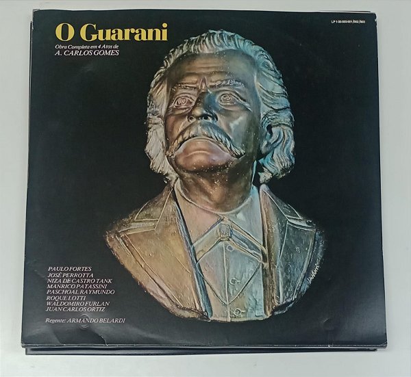 Disco de Vinil o Guarani - Obra Completa em 4 Atos de A. Carlos Gomes [3 Discos - 1982] Interprete Armando Belardi, Oreste Sinatra e Orquestra Sinfônica de São Paulo (1982) [usado]