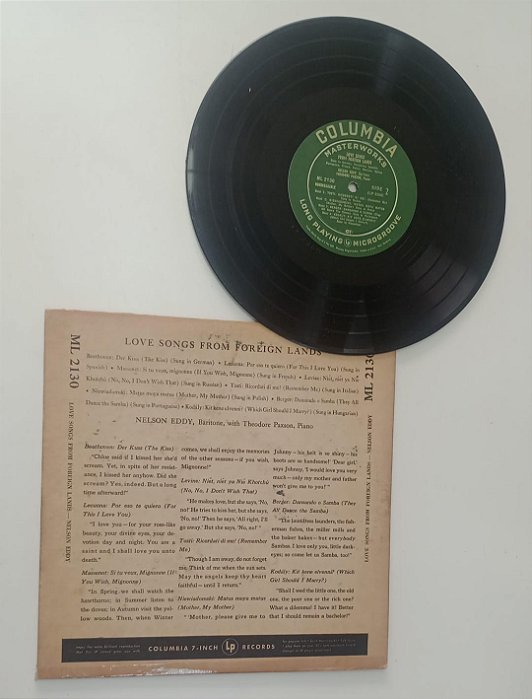 Disco de Vinil Love Songs From Foreign Lands [vinil 10 Pol] Interprete Nelson Eddy com Theodore Paxson [usado]