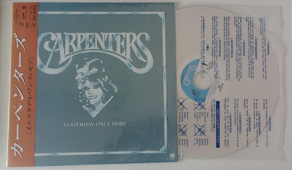 Disco de Vinil [laserdisc - Áudio e Vídeo] Carpenters - Yesterday Once More / Importado Japão Interprete Carpenters (1985) [seminovo]