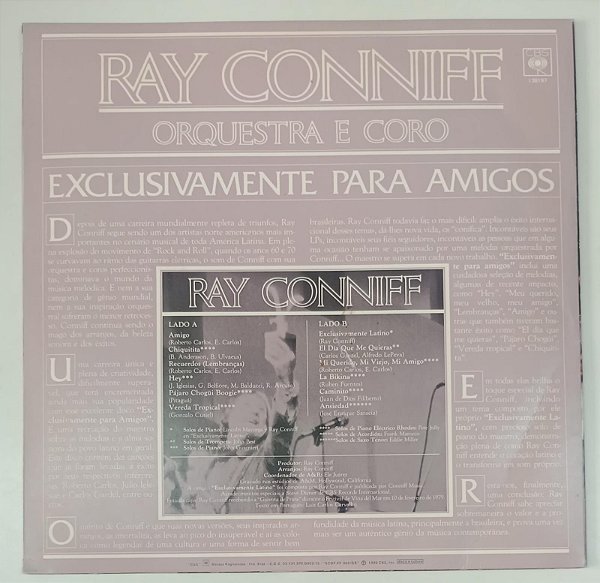 Disco de Vinil Ray Conniff Exclusivamente para Amigos [lp 1980] Interprete Ray Conniff e Outros Músicos (1980) [usado]
