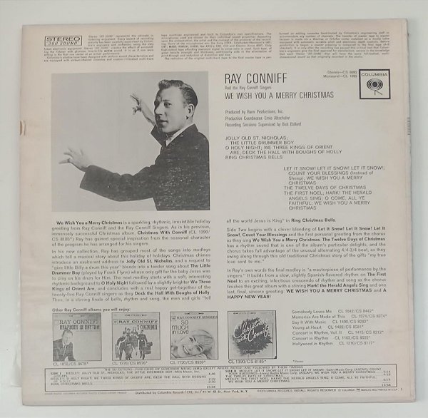 Disco de Vinil Ray Conniff And The Ray Conniff Sinegrs - We Wish You a Merry Christmas [lp 1962 Importado] Interprete Ray Conniff And The Ray Conniff Sinegrs (1962) [usado]