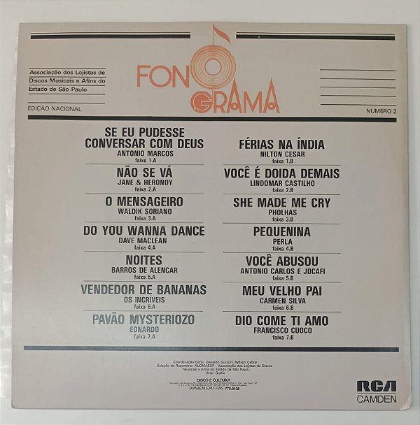 Disco de Vinil Fonograma 2 (coletânea Nacional) [lp 1983] Interprete Vários Artistas (1983) [seminovo]