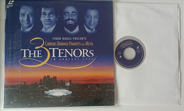 Disco de Vinil [laserdisc - Musical] The 3 Tenors In Concert 1994 Interprete José Carreras, Plácido Domingo, Luciano Pavarotti, Zubin Mehta (1994) [seminovo]