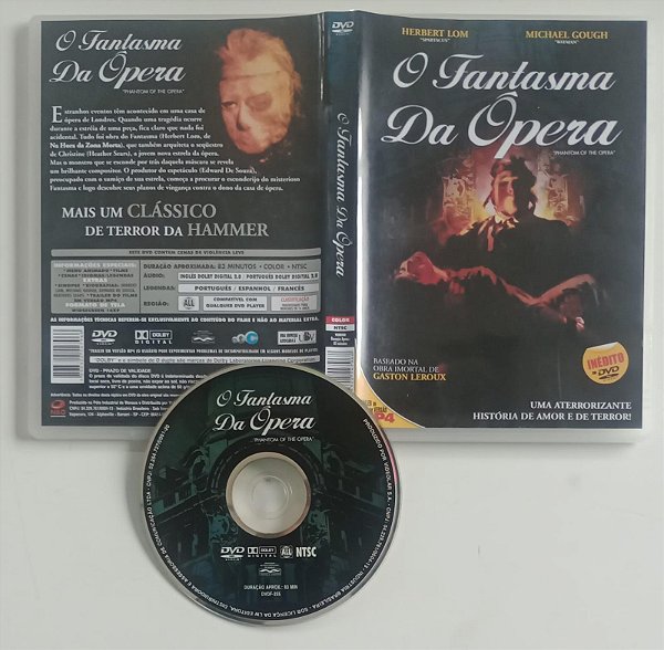 Dvd o Fantasma da Ópera (1962) Editora Terence Fisher [usado]