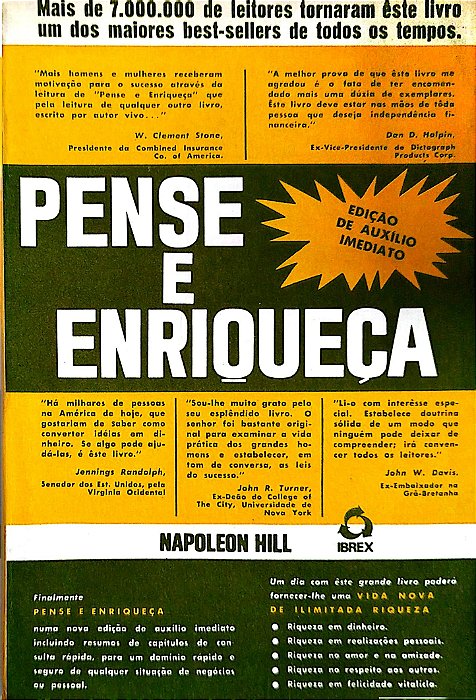 Livro Pense e Enriqueca Autor Hill, Napoleon (1976) [usado]