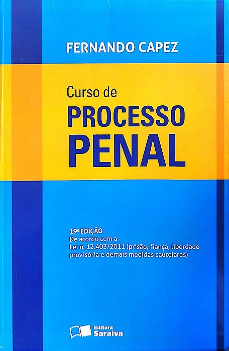 Livro Curso de Processo Penal Autor Capez, Fernando (2012) [seminovo]